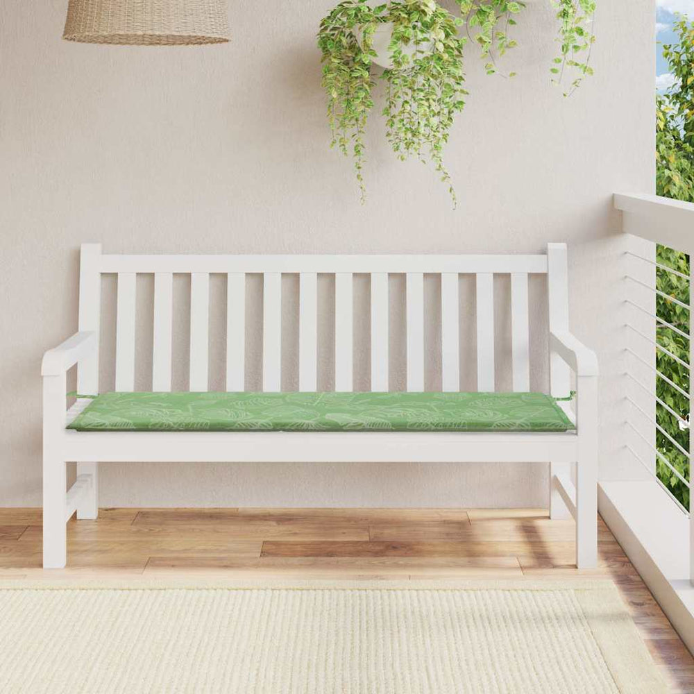 vidaXL Garden Bench Cushion Leaf Pattern 150x50x4 cm Oxford Fabric