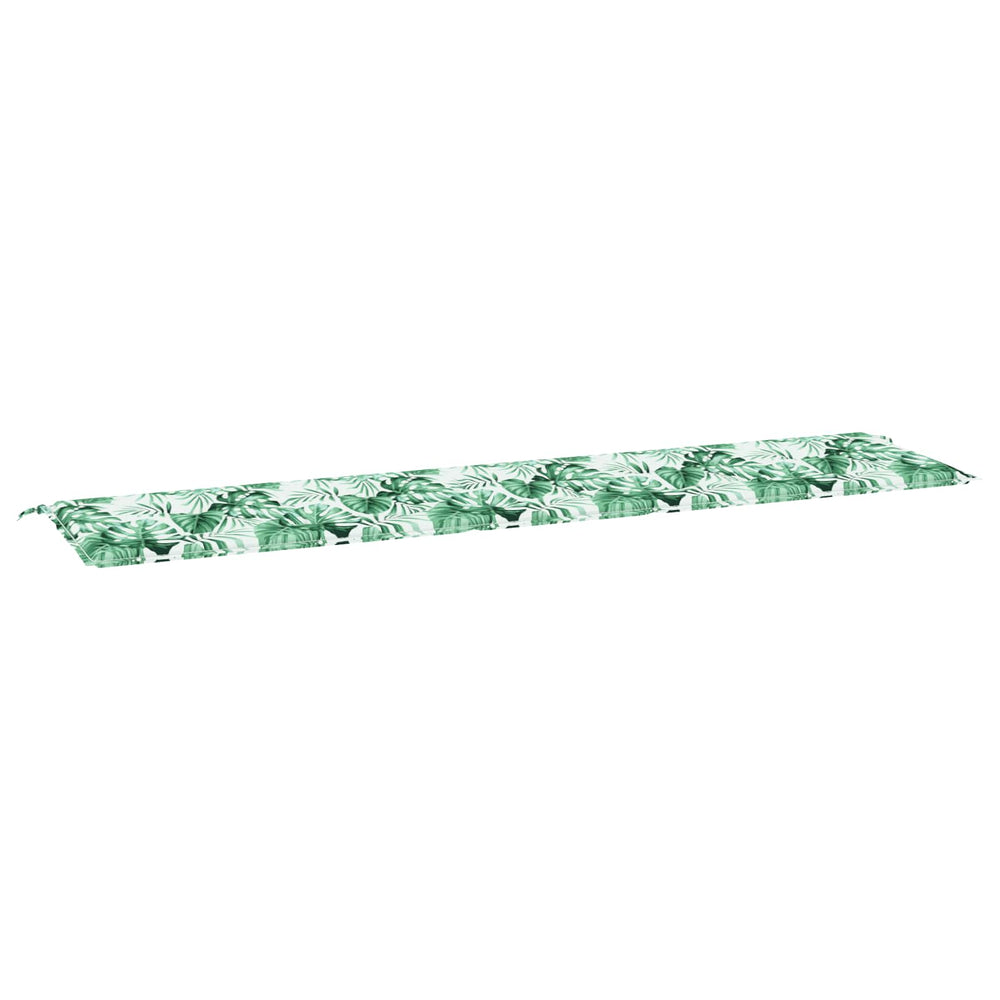 vidaXL Bench Cushion Leaf Pattern 200 x 50 x 3 cm Oxford Fabric