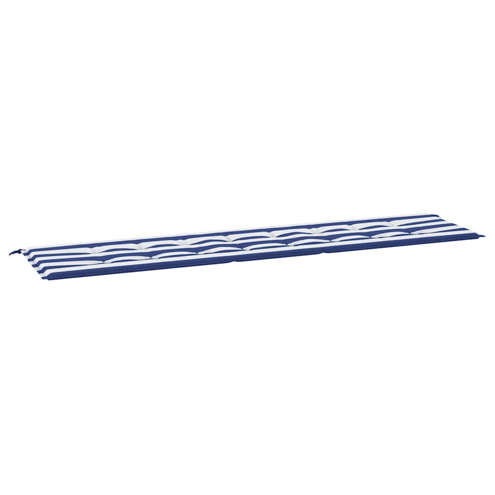 vidaXL Garden Bench Cushion Blue & White Striped 200x50x4 Fabric