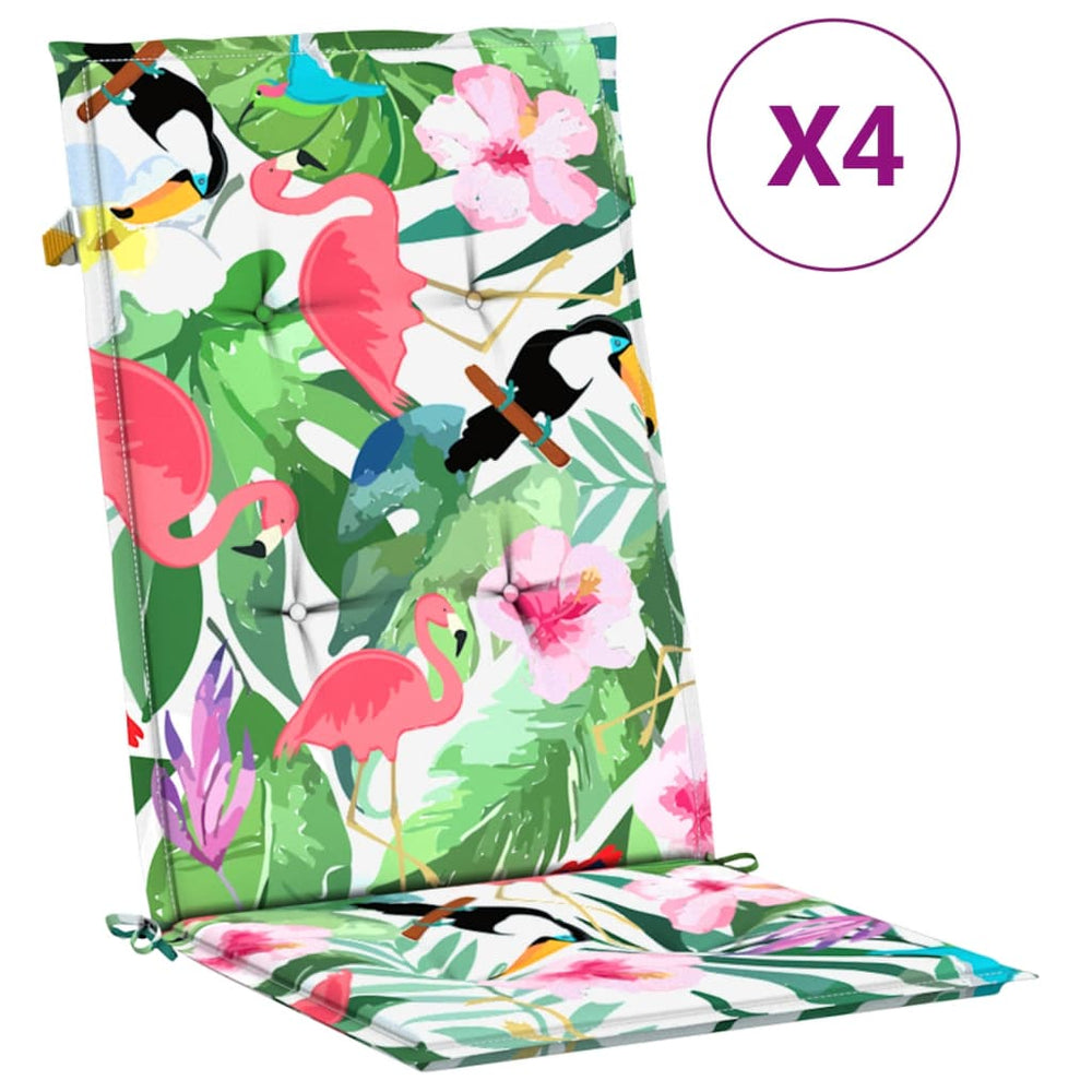 vidaXL High-Back Cushion Pads 4 pcs Multicolour Fabric
