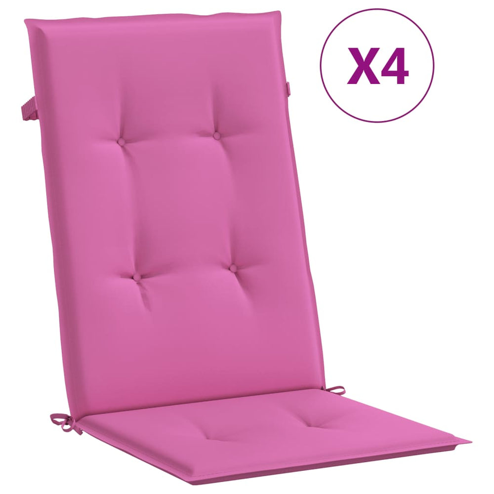 vidaXL High Back Cushion 4 pcs Pink Fabric