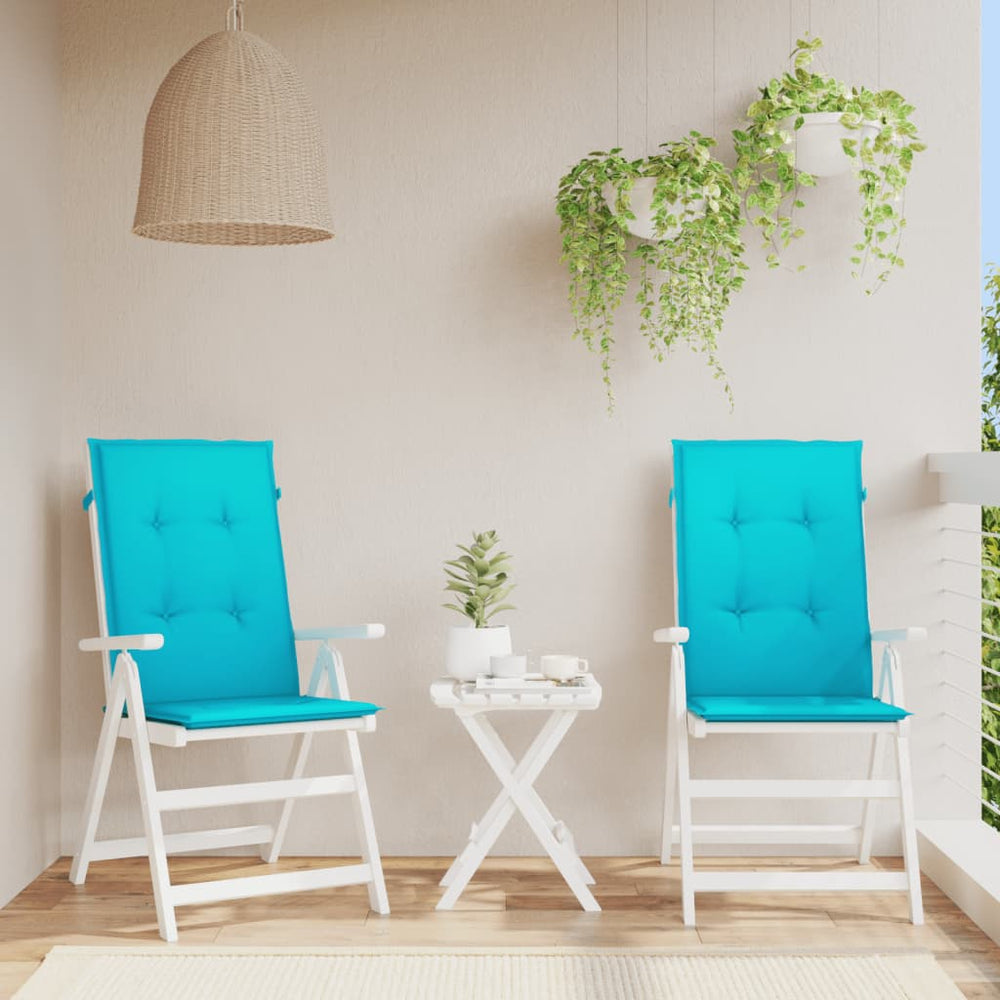 vidaXL High Back Cushion 2 pcs Turquoise Fabric