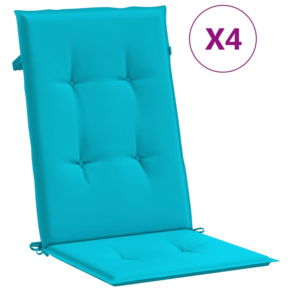 vidaXL High-Back Cushion Pads 4 pcs Turquoise Fabric