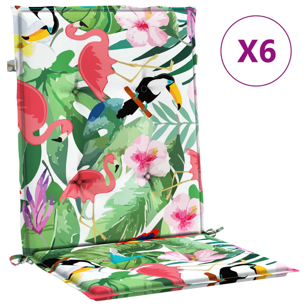 vidaXL Low-Back Cushion Pads 6 pcs Fabric Multicolour