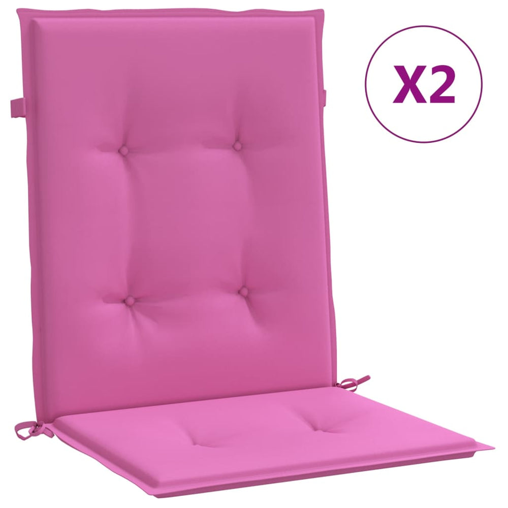 vidaXL Low-Back Cushion Pads 2 pcs. Pink Fabric