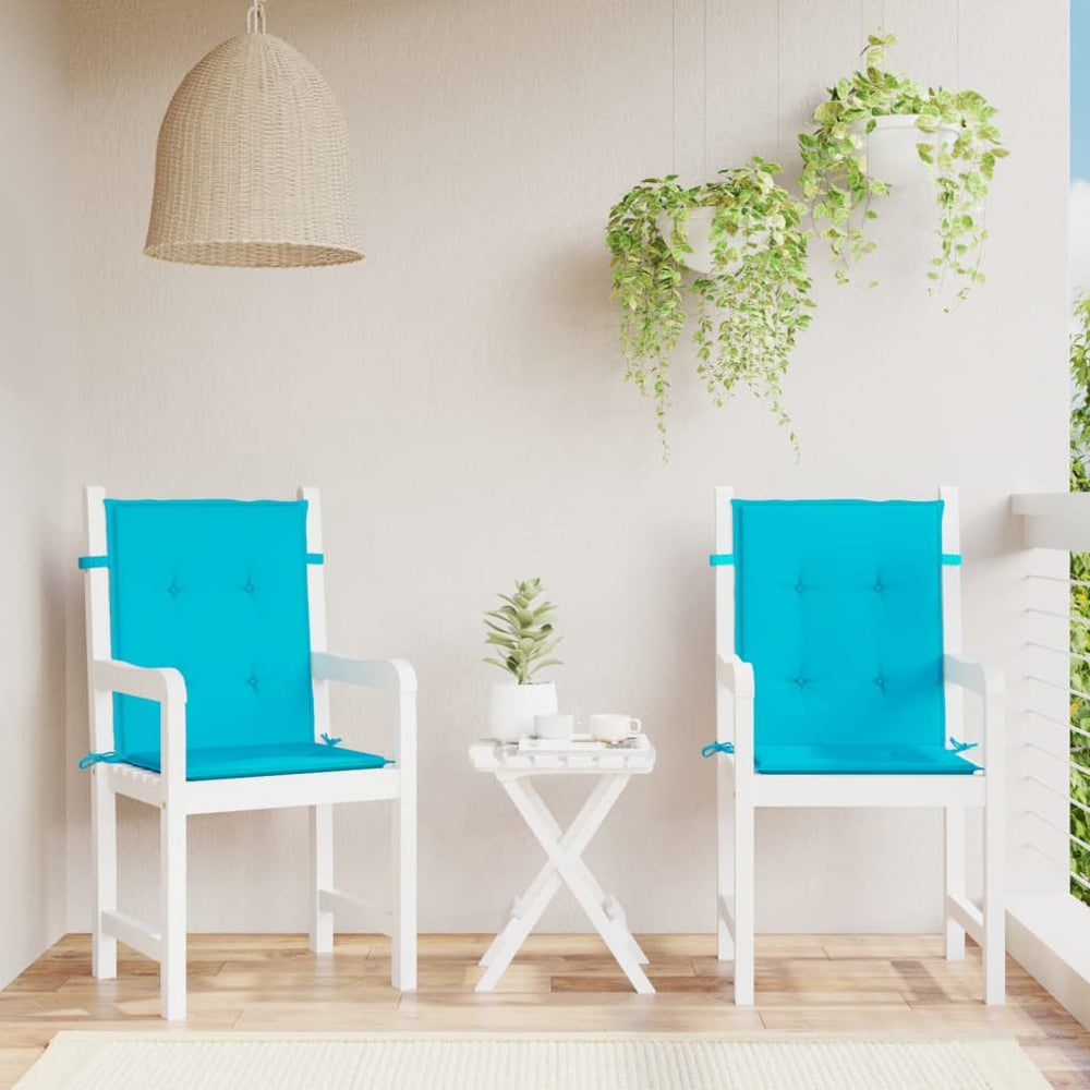 vidaXL Low-Back Cushion 2 pcs Turquoise Fabric