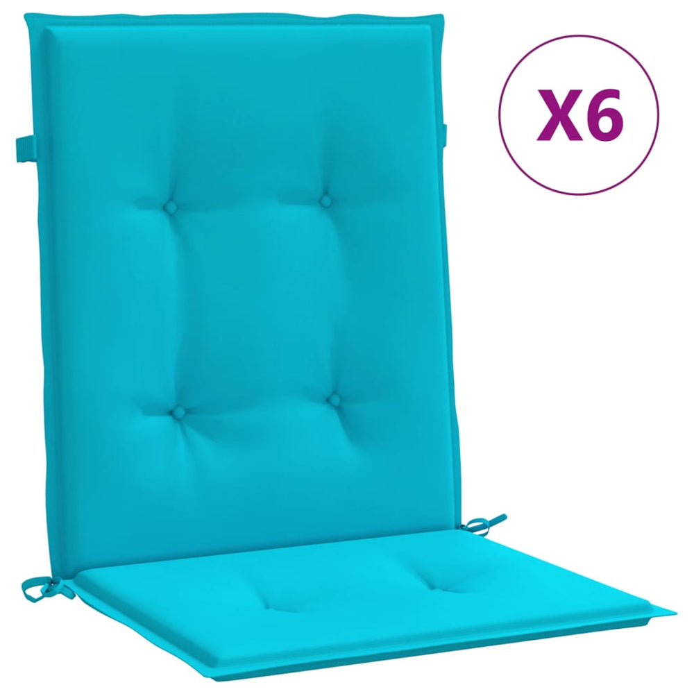 vidaXL Low-Back Cushion Set 6 pcs Turquoise Fabric