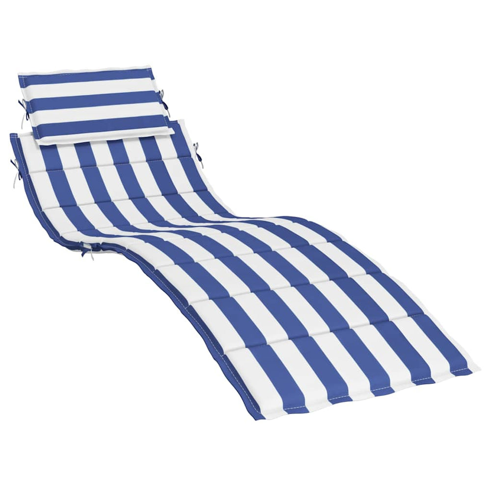 vidaXL Sun Lounger Cushion Blue & White Striped Oxford Fabric