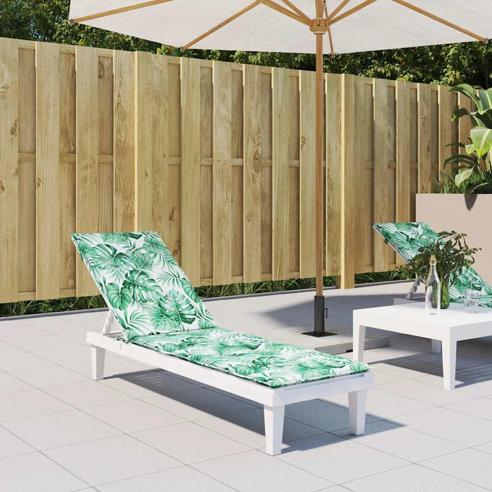 vidaXL Sun Lounger Cushion Leaf Pattern Oxford Fabric