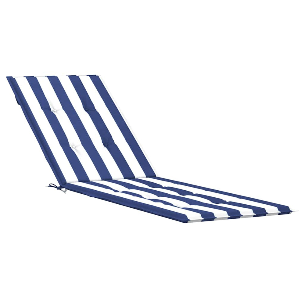 vidaXL Sun Lounger Cushion Blue & White Striped Oxford Fabric