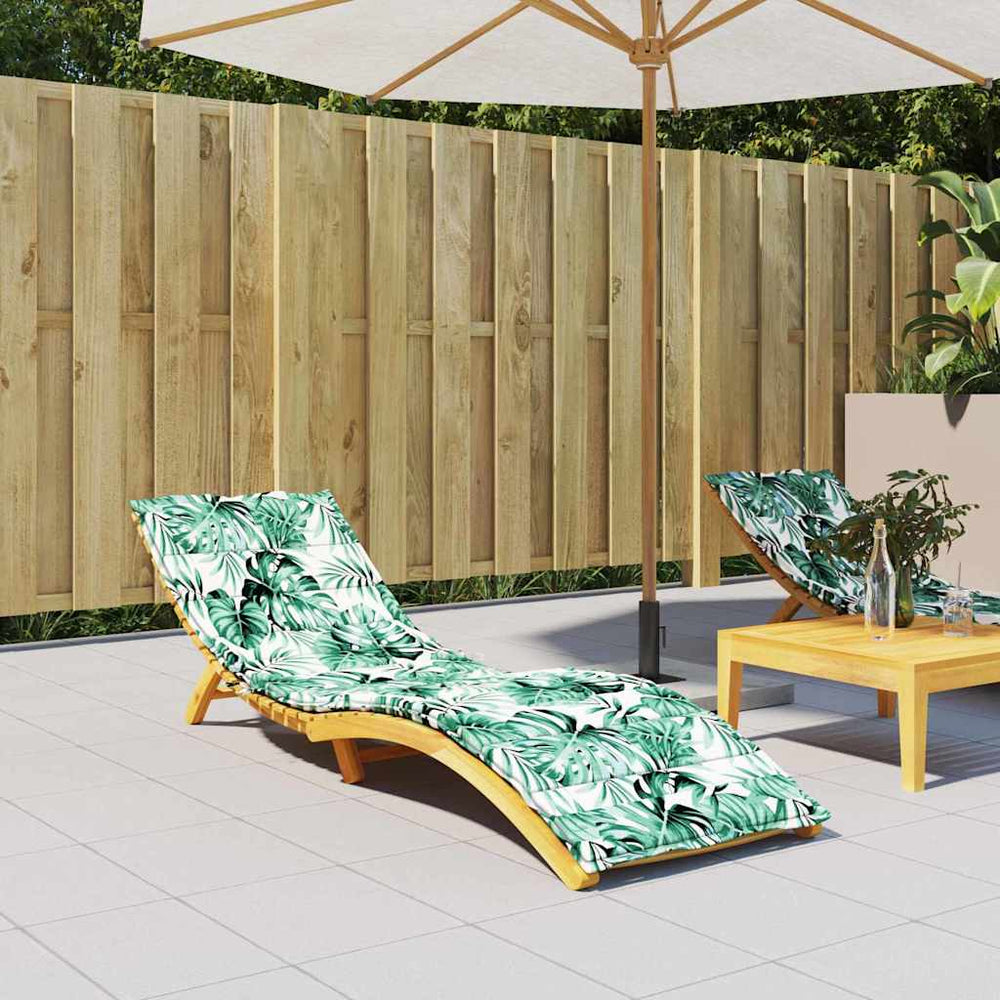 vidaXL Sun Lounger Cushion Leaf Leaf Pattern 200 x 70 x 3 cm Oxford Fabric