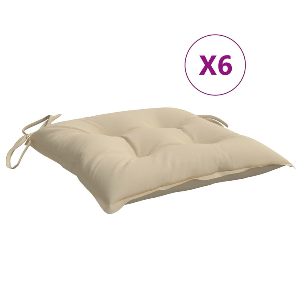 vidaXL Pallet Cushions 6 pcs. Beige 50x50x7 cm Oxford Fabric