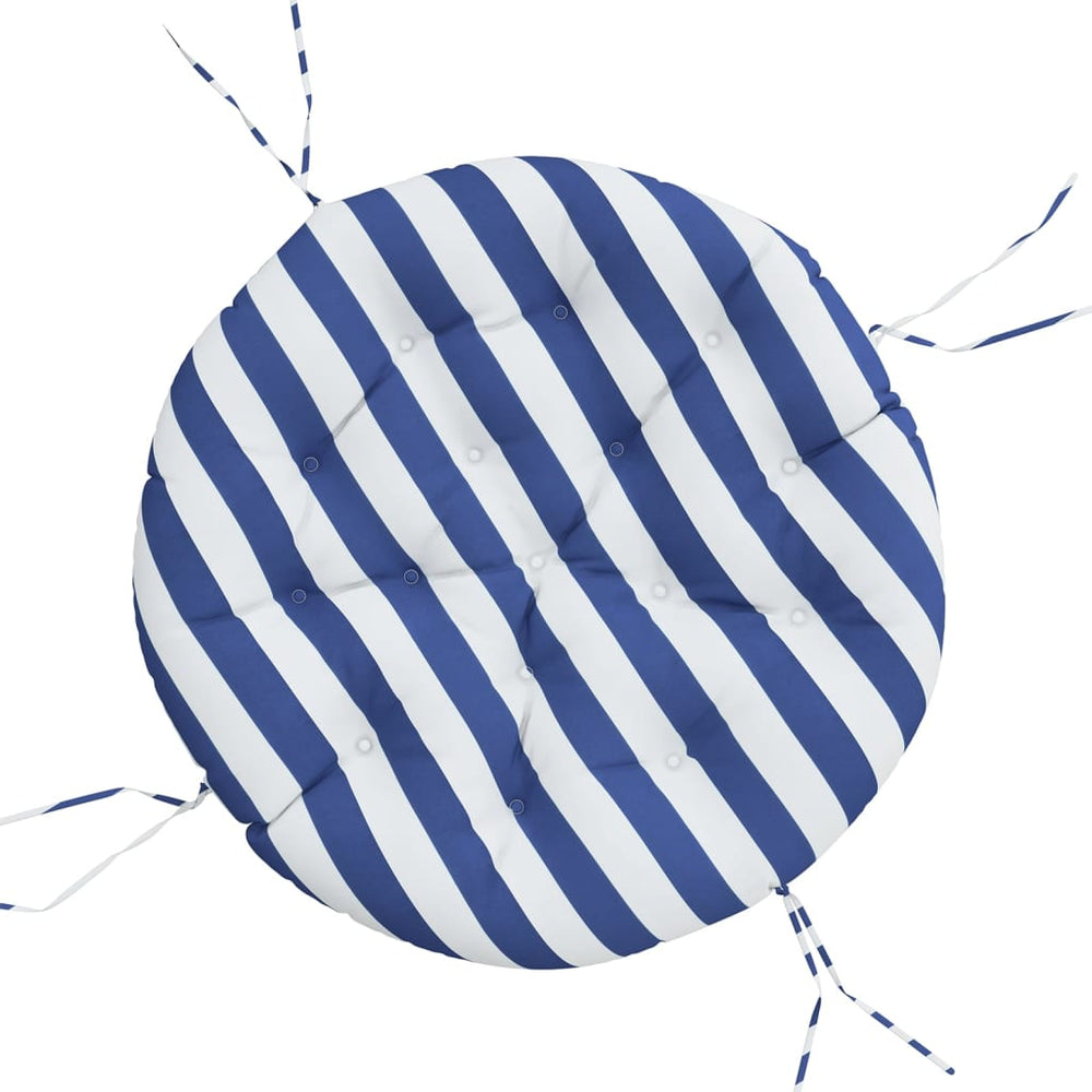 vidaXL Round Blue & White Striped Cushion Ø 100x11 cm Oxford Fabric