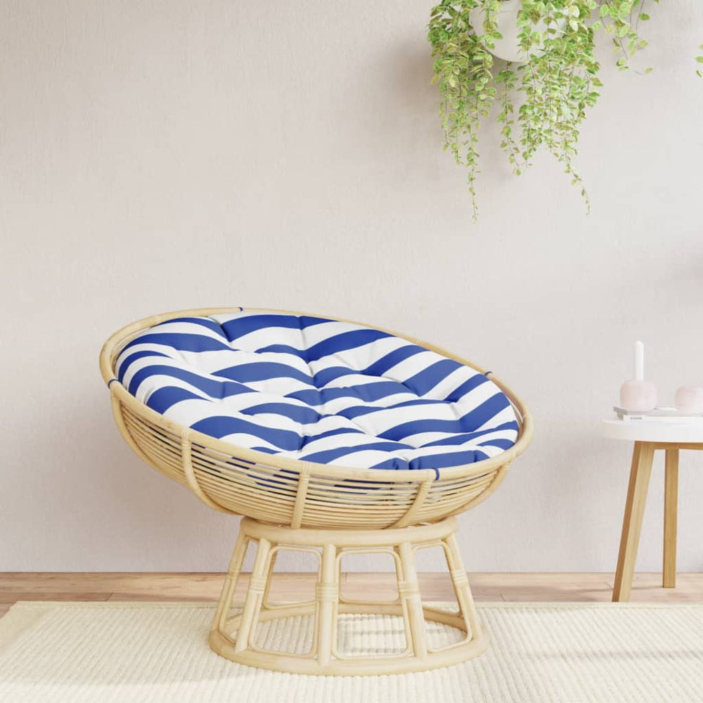 vidaXL Round Blue & White Striped Cushion Ø 100x11 cm Oxford Fabric