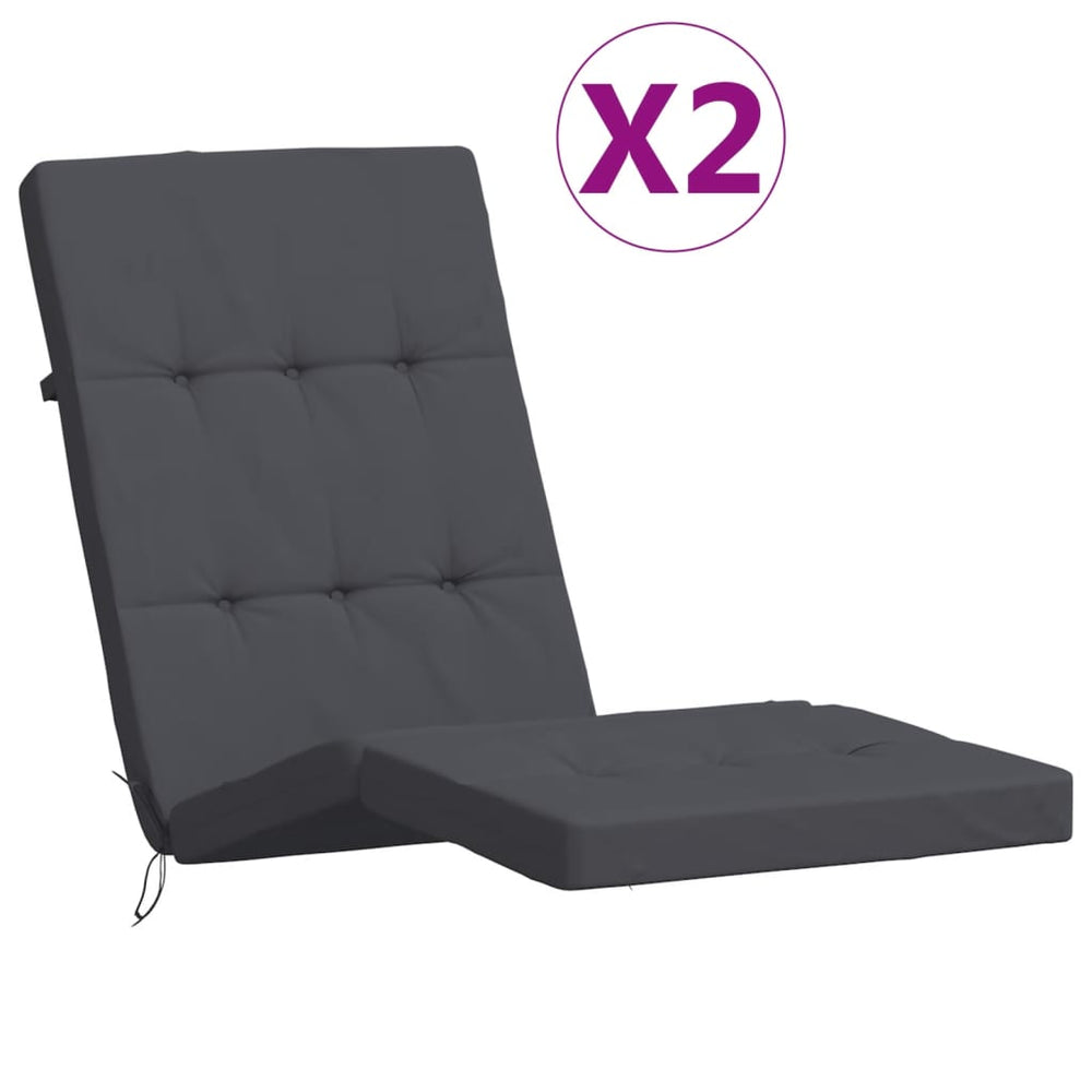 vidaXL Sun Lounger Cushions 2 pcs Anthracite Oxford Fabric