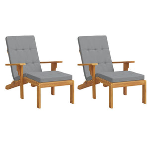 vidaXL Sun Lounger Cushions 2 pcs. Grey Oxford Fabric