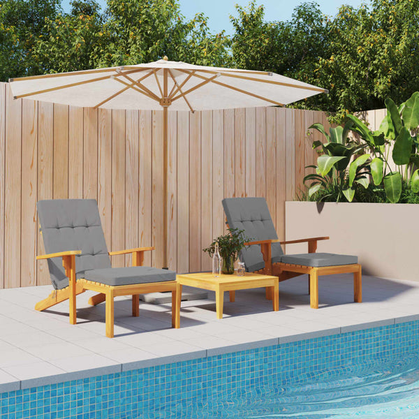 vidaXL Sun Lounger Cushions 2 pcs. Grey Oxford Fabric