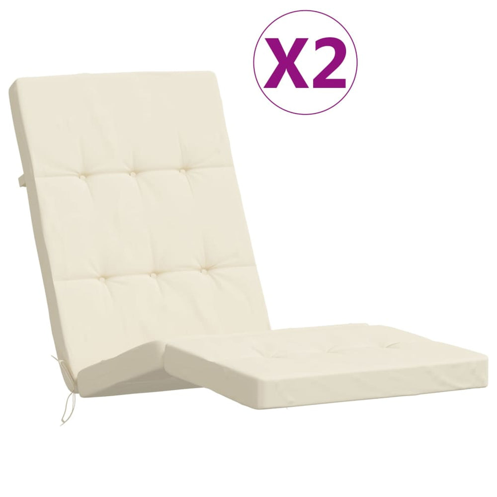 vidaXL Lounger Cushions 2 pcs Cream Oxford Fabric