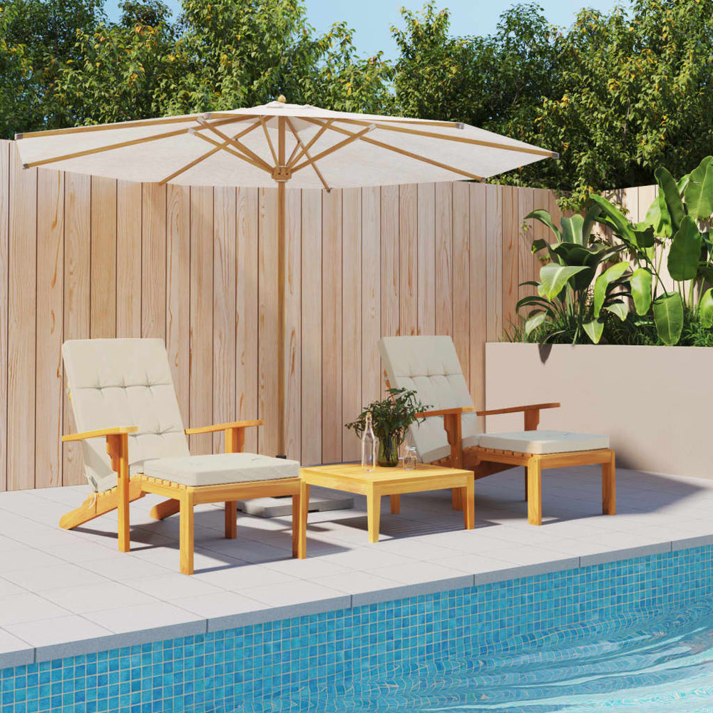 vidaXL Lounger Cushions 2 pcs Cream Oxford Fabric