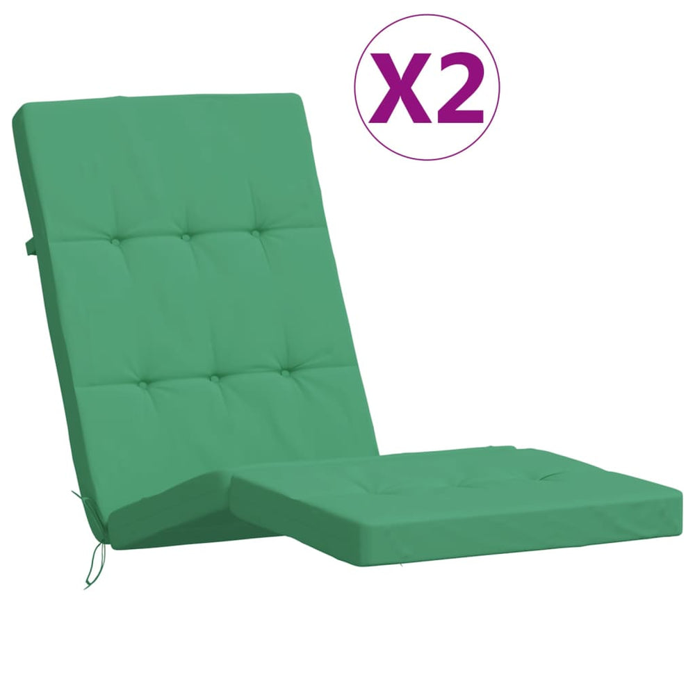 vidaXL Sun Lounger Cushions 2 pcs. Green Oxford Fabric