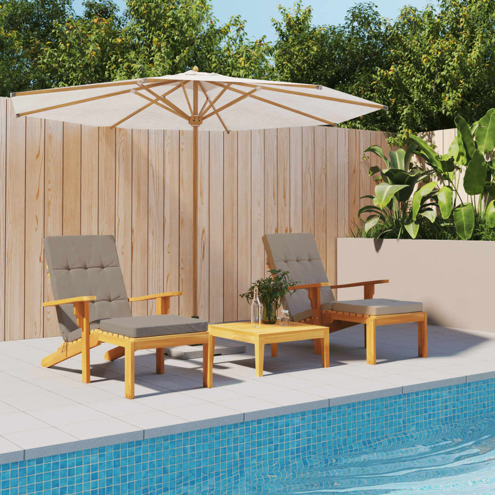 vidaXL Sun Lounger Cushions 2 pcs Taupe Oxford Fabric