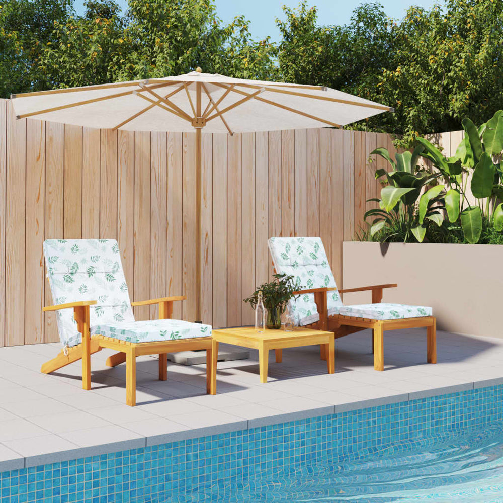 vidaXL Sun Lounger Cushions 2 pcs Leaf Pattern Oxford Fabric
