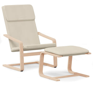 vidaXL Recliner with Footrest Cream Fabric