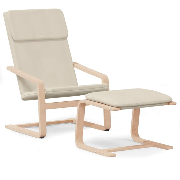 vidaXL Recliner with Footrest Cream Fabric