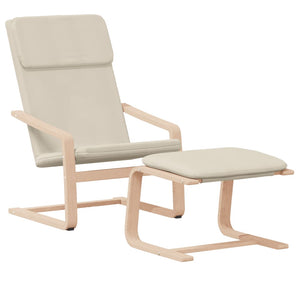 vidaXL Recliner with Footrest Cream Fabric