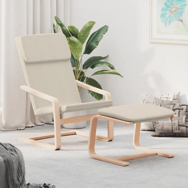 vidaXL Recliner with Footrest Cream Fabric