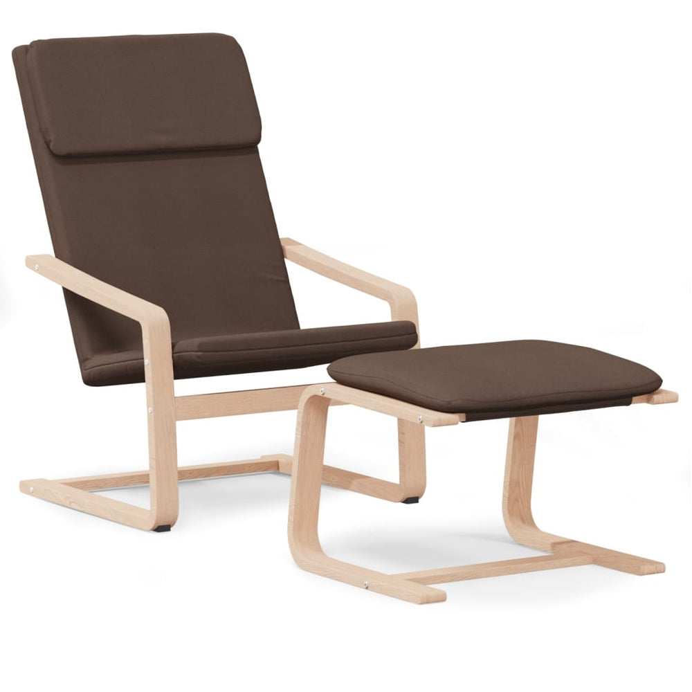 vidaXL Recliner with Footstool Dark Brown Fabric