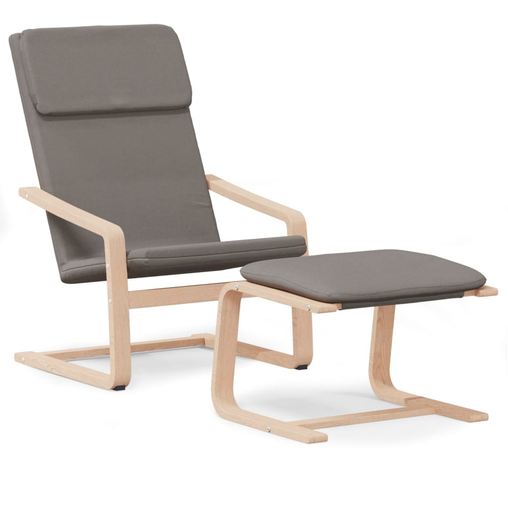 vidaXL Recliner with Footrest Taupe Fabric