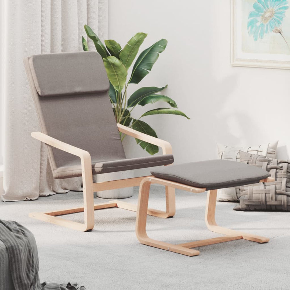 vidaXL Recliner with Footrest Taupe Fabric