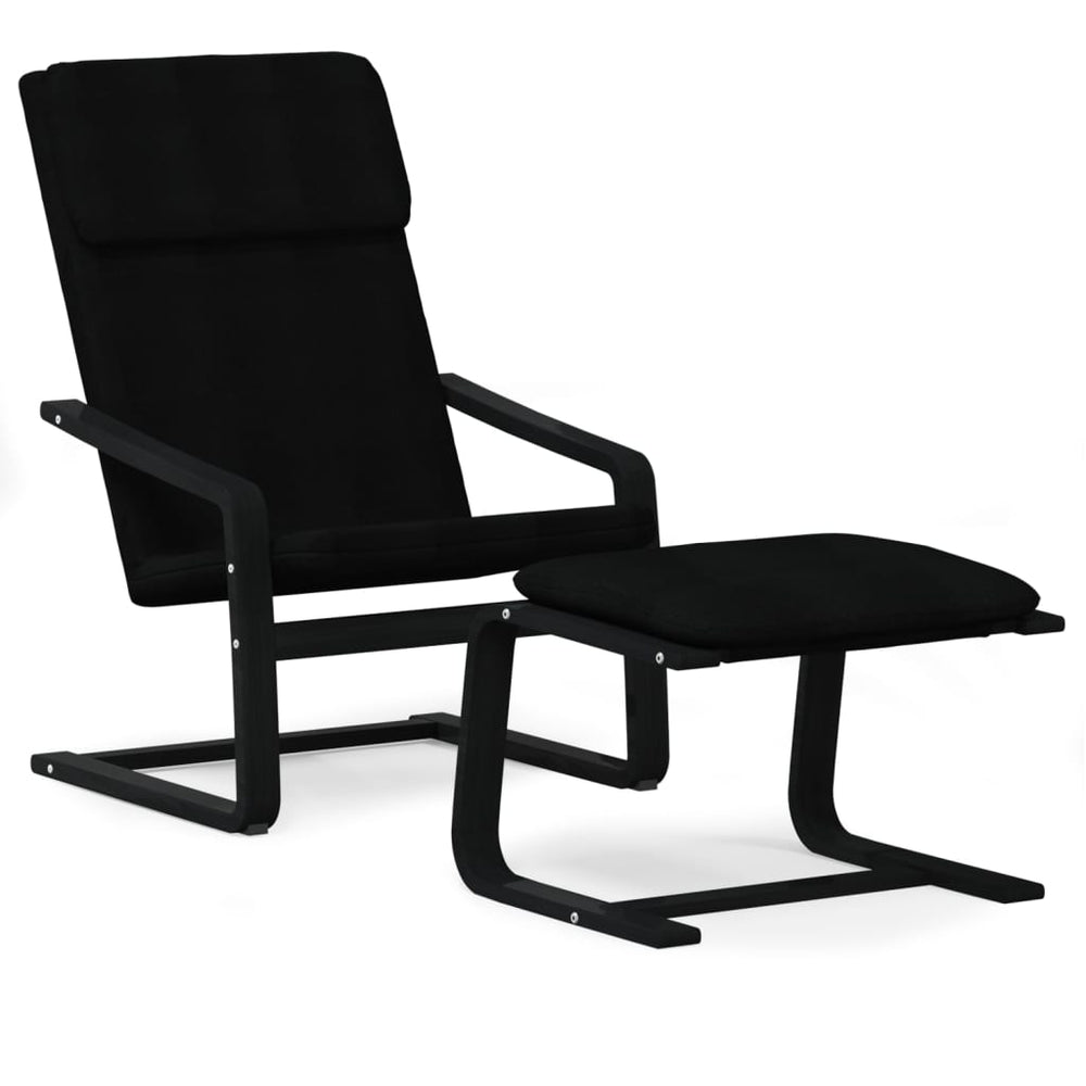 vidaXL Recliner with Footrest Black Fabric