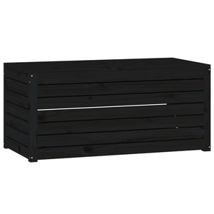 vidaXL 4-Piece Garden Storage Box Set Black Solid Pine Wood