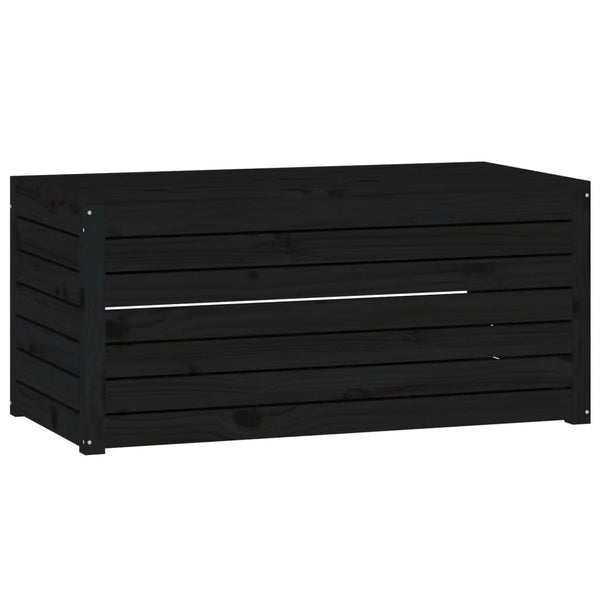 vidaXL 4-Piece Garden Storage Box Set Black Solid Pine Wood