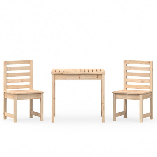 vidaXL 3-Piece Solid Pine Wood Garden Bistro Set