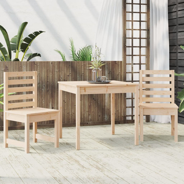vidaXL 3-Piece Solid Pine Wood Garden Bistro Set