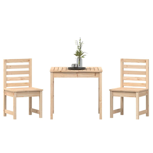 vidaXL 3-Piece Solid Pine Wood Garden Bistro Set