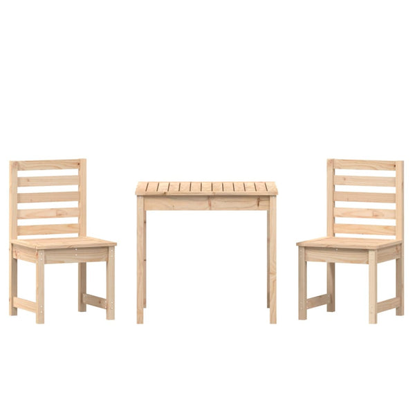 vidaXL 3-Piece Solid Pine Wood Garden Bistro Set