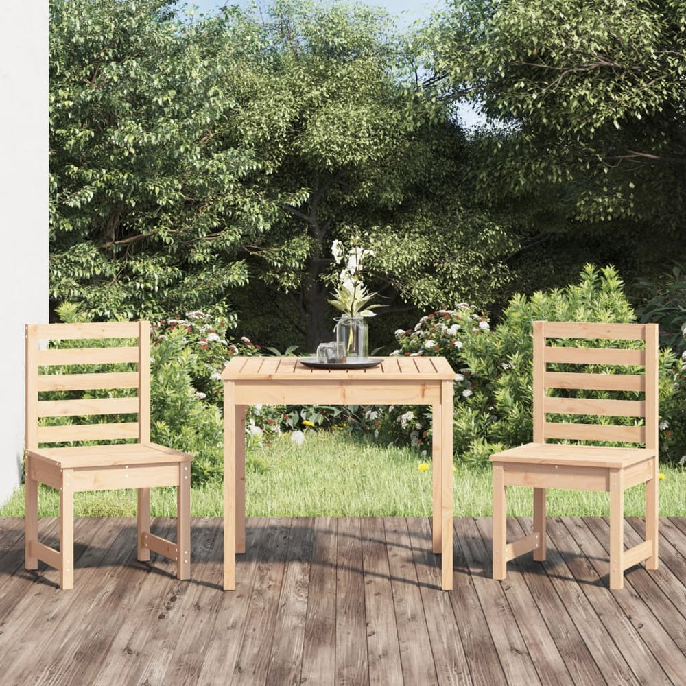 vidaXL 3-Piece Solid Pine Wood Garden Bistro Set