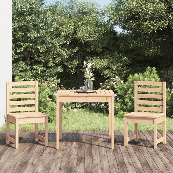 vidaXL 3-Piece Solid Pine Wood Garden Bistro Set