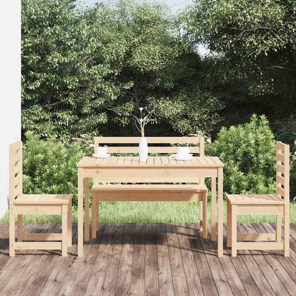 vidaXL 4-Piece Garden Dining Set Solid Pine Wood