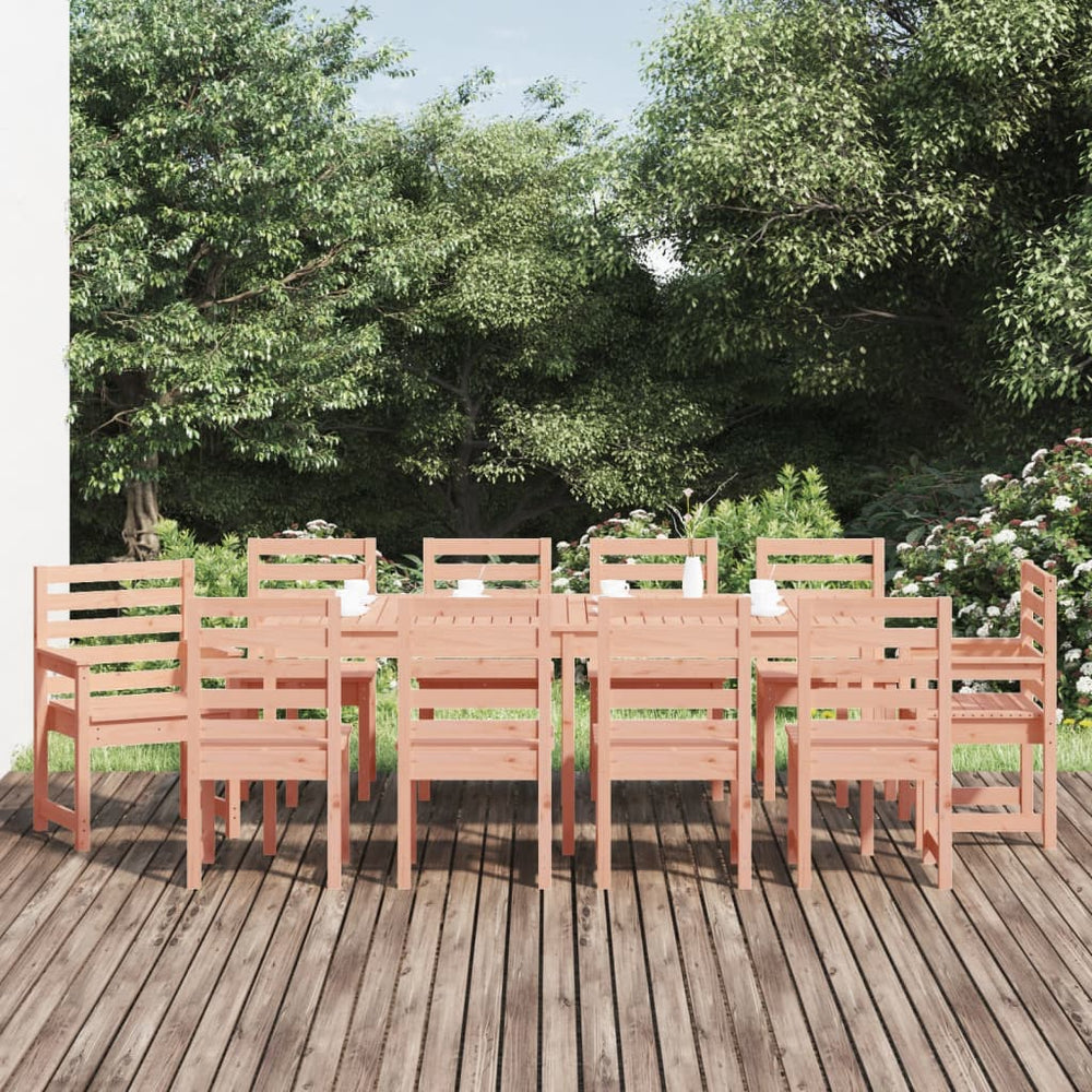 vidaXL 11-piece Outdoor Dining Set Solid Douglas Fir Wood