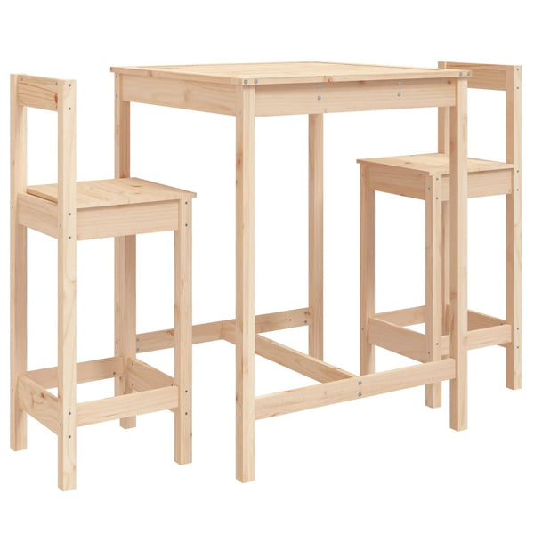 vidaXL 3-Piece Garden Bar Set Solid Pinewood