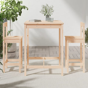 vidaXL 3-Piece Garden Bar Set Solid Pinewood