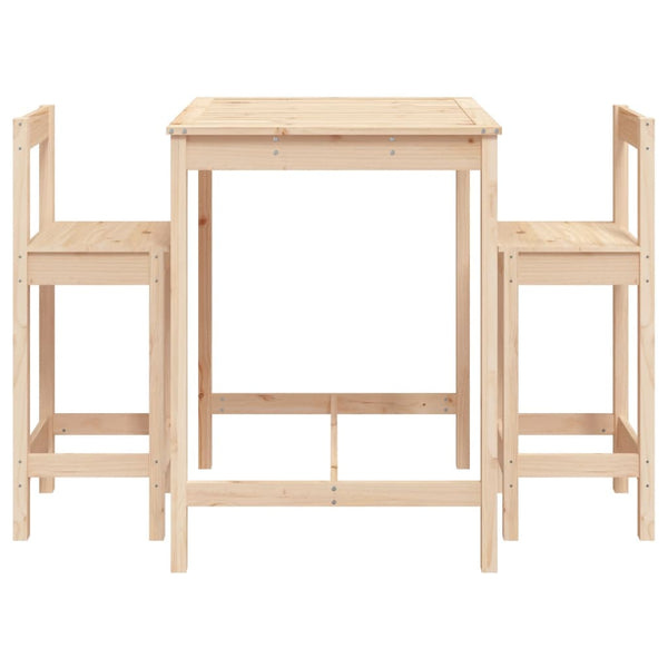 vidaXL 3-Piece Garden Bar Set Solid Pinewood