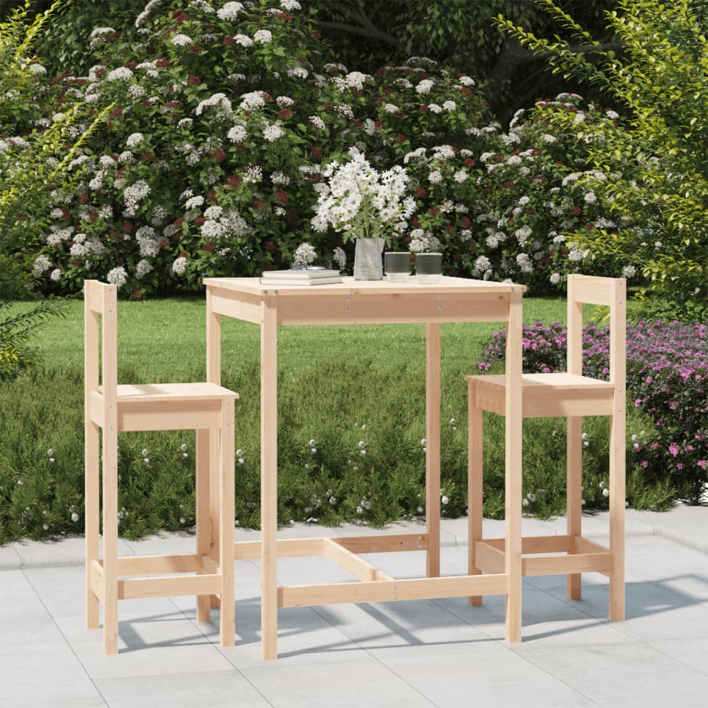 vidaXL 3-Piece Garden Bar Set Solid Pinewood
