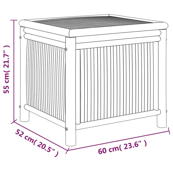 vidaXL Garden Storage Box 60x52x55 cm Bamboo