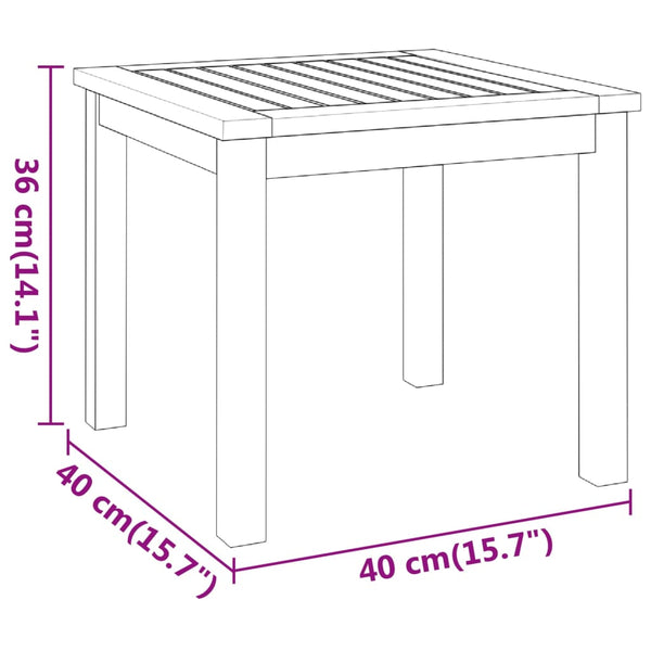 Akazie Couchtisch 40x40 cm Massivholz